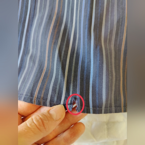 Express Design Studio striped 💙 men's button down dress shirt 🔘 (Large) 👔 - Picture 5 of 15